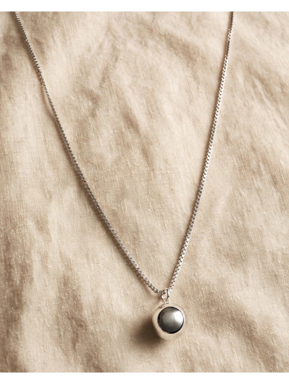 S925 Sterling Ball Pendant Necklace – 16.5-18.5"